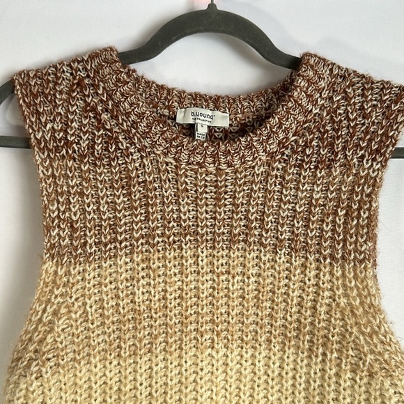 b.young Byomia Brown, Cream & Tan Knitted Tank Top - Picture 2 of 7